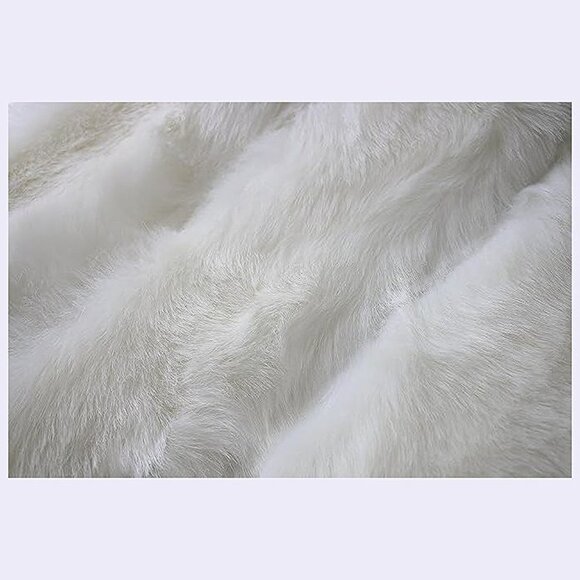 Women's Luxury Party Faux Fox Fur Long Shawl ,  A-fuchsia - Picture 6 of 6